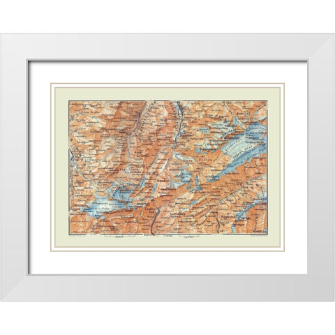 Kandersteg Region Switzerland - Baedeker 1921 White Modern Wood Framed Art Print with Double Matting by Baedeker