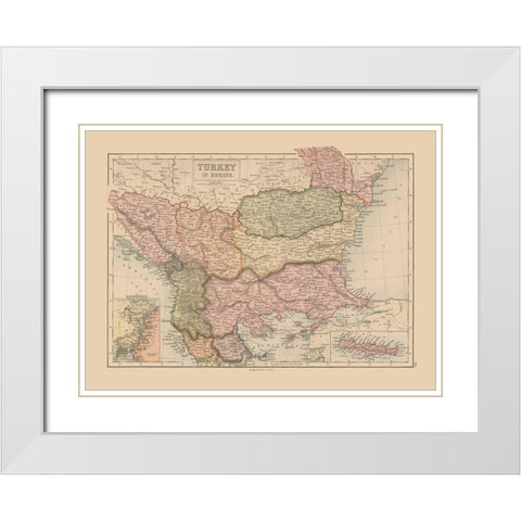 Europe Turkey - Black 1867 White Modern Wood Framed Art Print with Double Matting by Black