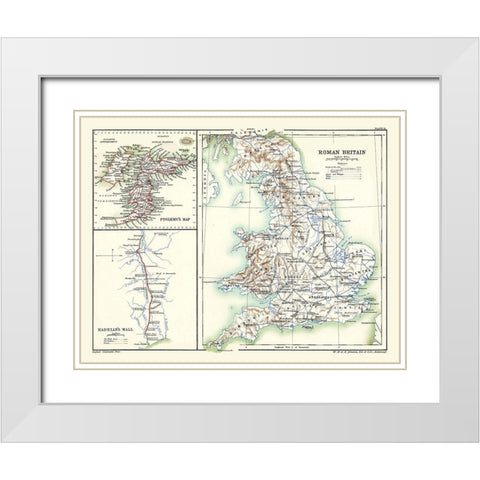 Roman Britain - Poole 1902 White Modern Wood Framed Art Print with Double Matting by Poole