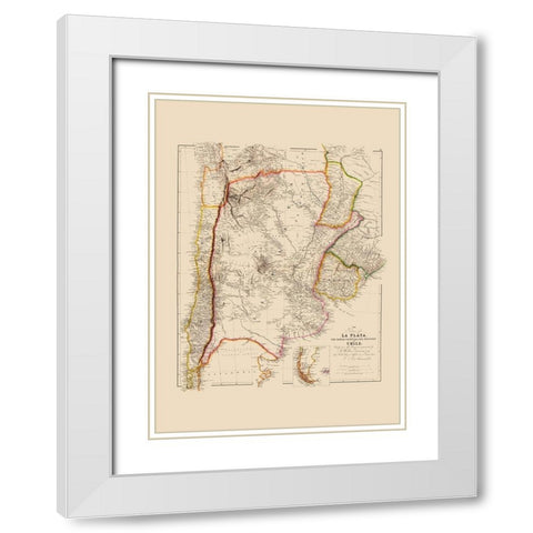 South America - Arrowsmith 1844 White Modern Wood Framed Art Print with Double Matting by Arrowsmith