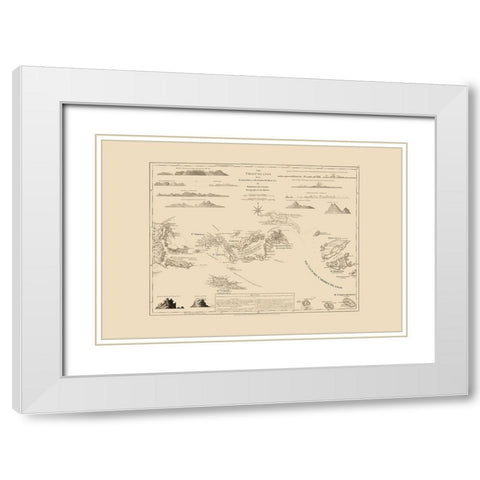 Virgin Islands - Jefferys 1775 White Modern Wood Framed Art Print with Double Matting by Jefferys