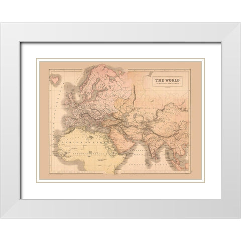 Ancient Europe Asia Africa - Black 1867 White Modern Wood Framed Art Print with Double Matting by Black