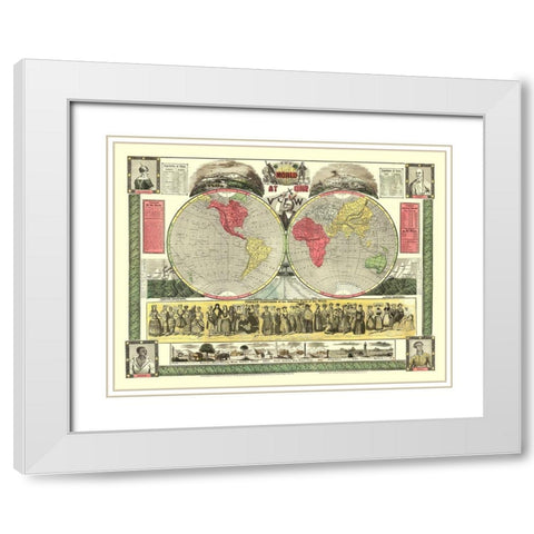 World One View - Phelps 1847 White Modern Wood Framed Art Print with Double Matting by Phelps