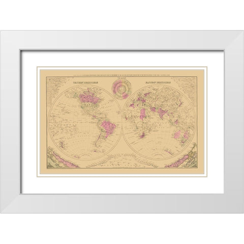 Western Eastern Hemisphere - Gray White Modern Wood Framed Art Print with Double Matting by Gray