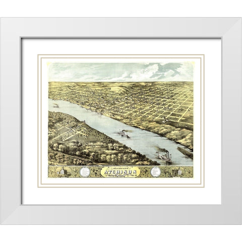 Atchison Kansas - Ruger 1869 White Modern Wood Framed Art Print with Double Matting by Ruger