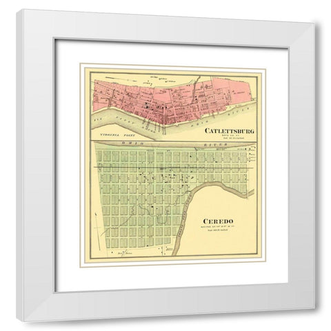 Catlettsburg, Ceredo Kentucky, West Virginia White Modern Wood Framed Art Print with Double Matting by Hayes