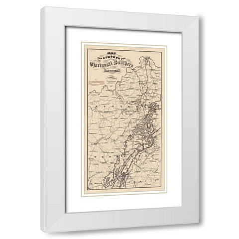 Cincinnati Southern Railway - Strobridge 1873 White Modern Wood Framed Art Print with Double Matting by Strobridge