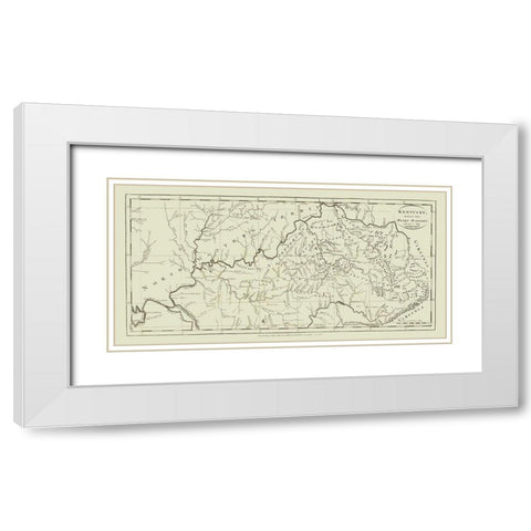Kentucky - Carey 1795 White Modern Wood Framed Art Print with Double Matting by Carey