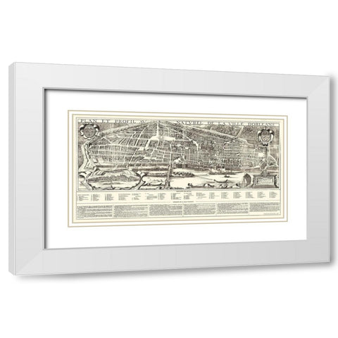 Orleans City Planning France - Jacob 1849 White Modern Wood Framed Art Print with Double Matting by Jacob