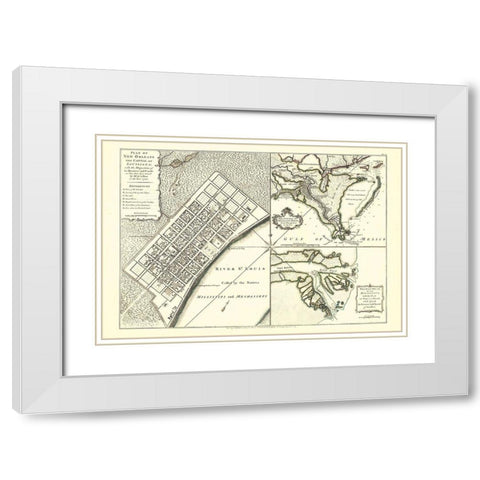 New Orleans Louisiana - Jefferys 1759 White Modern Wood Framed Art Print with Double Matting by Jefferys