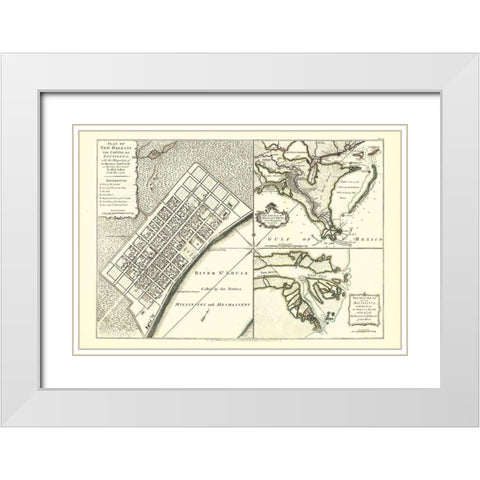 New Orleans Louisiana - Jefferys 1759 White Modern Wood Framed Art Print with Double Matting by Jefferys