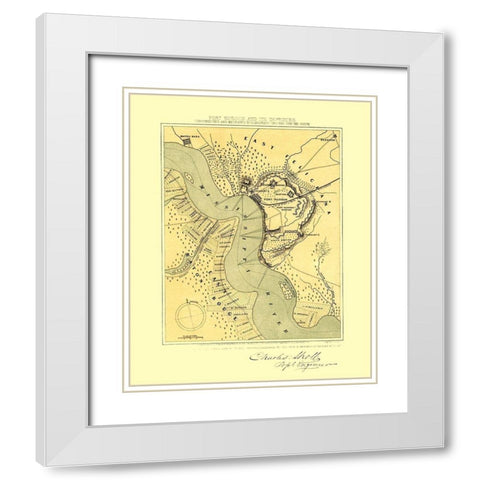 Port Hudson Louisiana - Sholl 1863 White Modern Wood Framed Art Print with Double Matting by Sholl