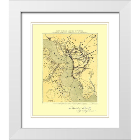 Port Hudson Louisiana - Sholl 1863 White Modern Wood Framed Art Print with Double Matting by Sholl