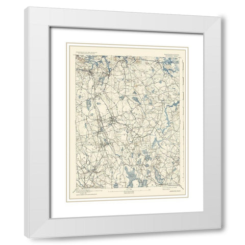 Barnstable Massachusetts Quad - USGS 1893 White Modern Wood Framed Art Print with Double Matting by USGS