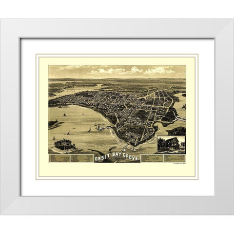 Onset Bay Grove Wareham Massachusetts - Walker White Modern Wood Framed Art Print with Double Matting by Walker