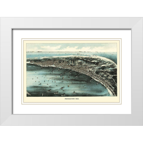 Provincetown Massachusetts - Walker 1910 White Modern Wood Framed Art Print with Double Matting by Walker