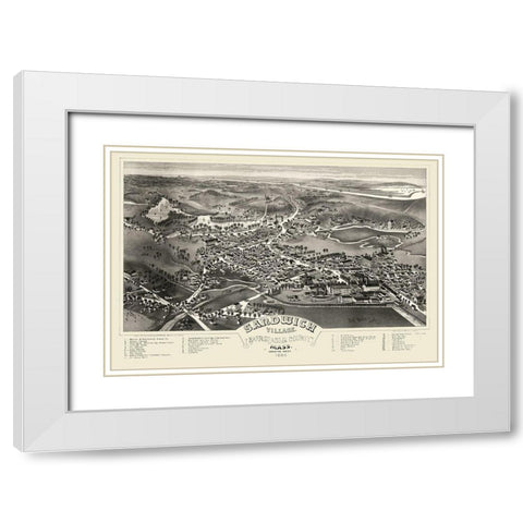 Sandwich Massachusetts - Poole 1884 White Modern Wood Framed Art Print with Double Matting by Poole