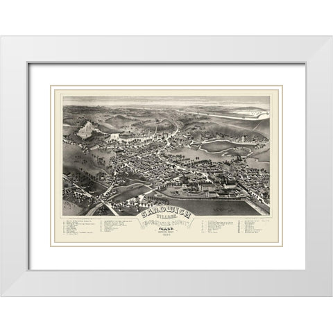Sandwich Massachusetts - Poole 1884 White Modern Wood Framed Art Print with Double Matting by Poole