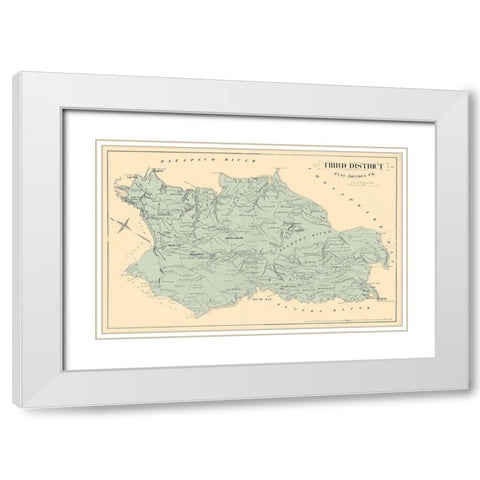 Anne Arundel Third District Maryland White Modern Wood Framed Art Print with Double Matting by Hopkins