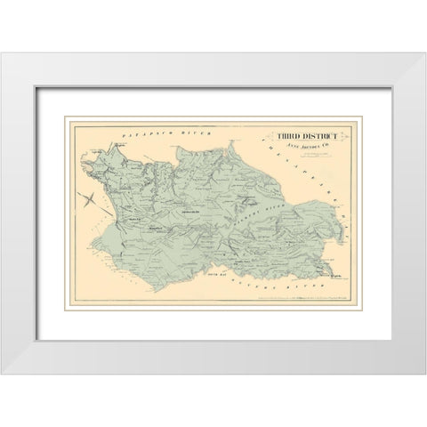 Anne Arundel Third District Maryland White Modern Wood Framed Art Print with Double Matting by Hopkins