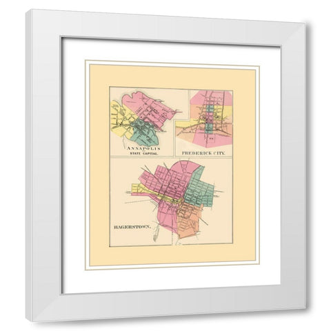 Annapolis, Frederick City, Hagerstown Maryland White Modern Wood Framed Art Print with Double Matting by Stedman