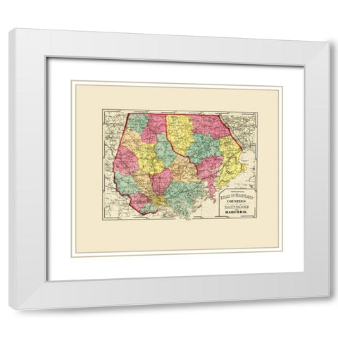 Baltimore Harford Maryland - Stedman 1873 White Modern Wood Framed Art Print with Double Matting by Stedman