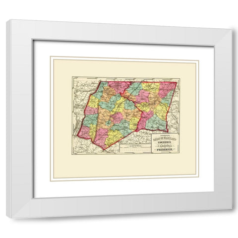 Carroll Fredrick Maryland - Stedman 1873 White Modern Wood Framed Art Print with Double Matting by Stedman