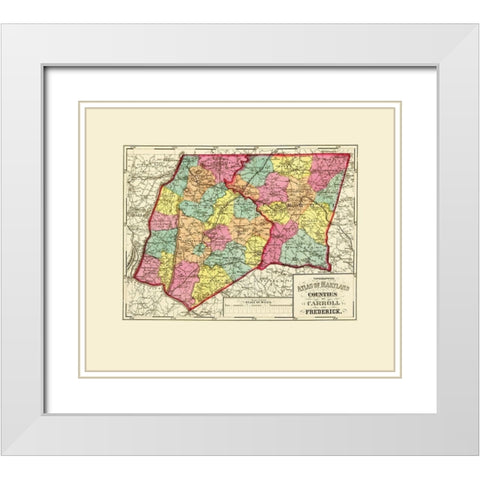 Carroll Fredrick Maryland - Stedman 1873 White Modern Wood Framed Art Print with Double Matting by Stedman