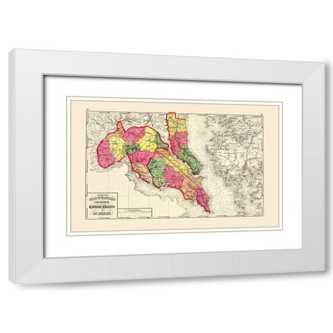 Calvert Charles St Marys Maryland - Stedman 1873 White Modern Wood Framed Art Print with Double Matting by Stedman