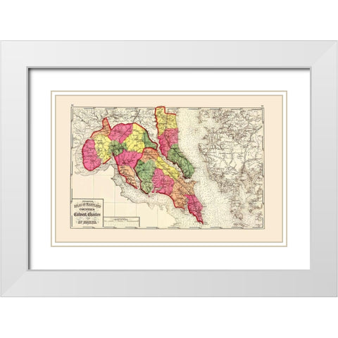 Calvert Charles St Marys Maryland - Stedman 1873 White Modern Wood Framed Art Print with Double Matting by Stedman