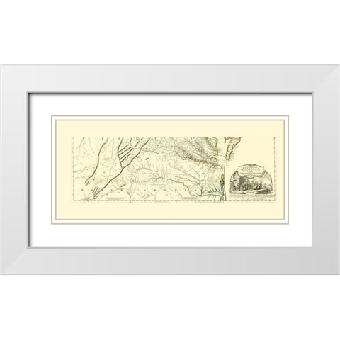North Carolina, Virginia, Maryland - Jefferys 1776 White Modern Wood Framed Art Print with Double Matting by Jefferys