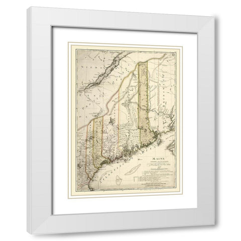 Maine - Bohn 1798 White Modern Wood Framed Art Print with Double Matting by Bohn