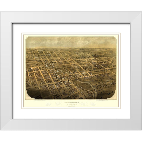 Albion Michigan - Ruger 1868 White Modern Wood Framed Art Print with Double Matting by Ruger