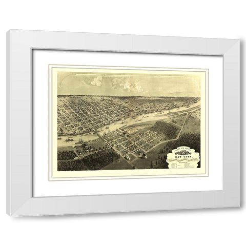 Bay City Michigan - Ruger 1867 White Modern Wood Framed Art Print with Double Matting by Ruger