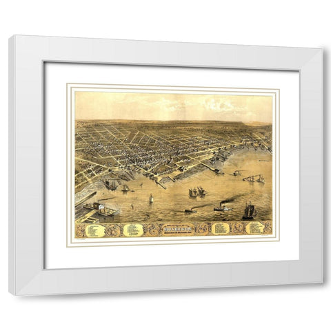 Muskegon Michigan - Ruger 1868 White Modern Wood Framed Art Print with Double Matting by Ruger