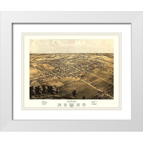 Romeo Michigan - Ruger 1868 White Modern Wood Framed Art Print with Double Matting by Ruger