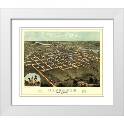 Tecumseh Michigan - Ruger 1868 White Modern Wood Framed Art Print with Double Matting by Ruger