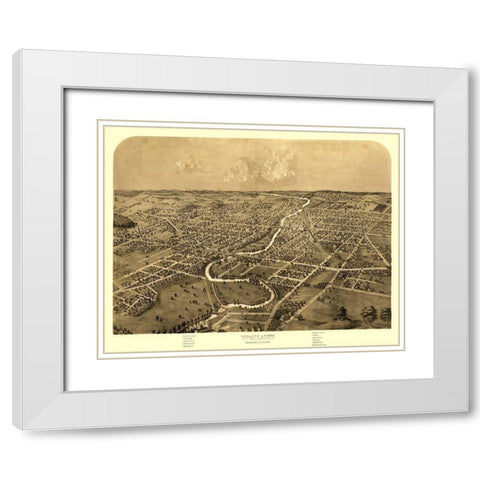 Ypsilanti Michigan - Ruger 1868 White Modern Wood Framed Art Print with Double Matting by Ruger