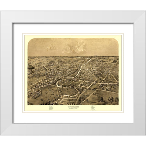 Ypsilanti Michigan - Ruger 1868 White Modern Wood Framed Art Print with Double Matting by Ruger