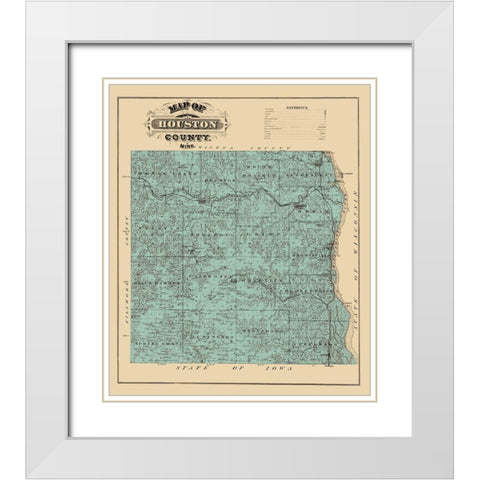 Houston Minnesota Landowner - Andreas 1874 White Modern Wood Framed Art Print with Double Matting by Andreas