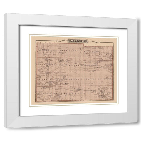 Mower Minnesota Landowner - Andreas 1874 White Modern Wood Framed Art Print with Double Matting by Andreas
