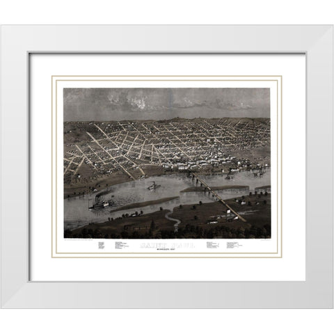 Saint Paul Minnesota - Ruger 1867 White Modern Wood Framed Art Print with Double Matting by Ruger