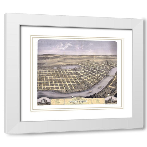Saint Cloud Minnesota - Ruger 1869 White Modern Wood Framed Art Print with Double Matting by Ruger