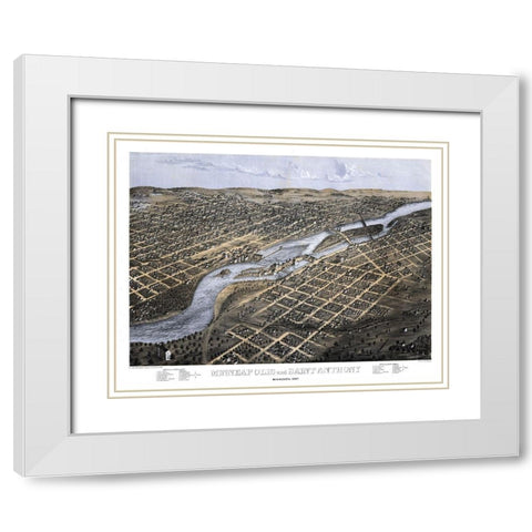 Saint Anthony Minnesota - Ruger 1867 White Modern Wood Framed Art Print with Double Matting by Ruger