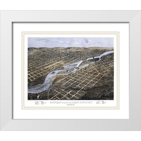Saint Anthony Minnesota - Ruger 1867 White Modern Wood Framed Art Print with Double Matting by Ruger
