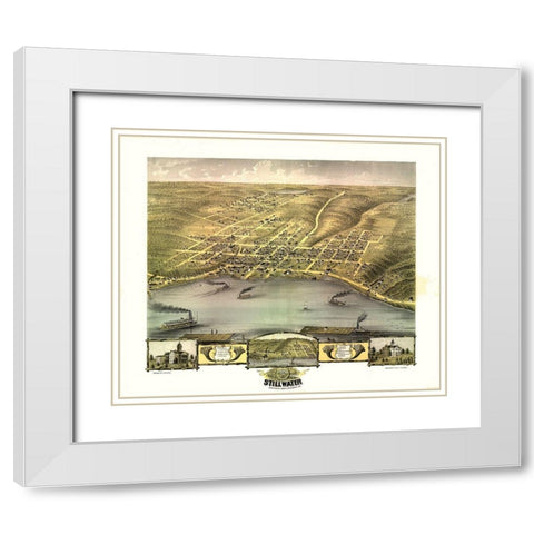 Stillwater Minnesota - Ruger 1870 White Modern Wood Framed Art Print with Double Matting by Ruger