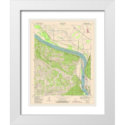 Altenburg Missouri Quad - USGS 1947 White Modern Wood Framed Art Print with Double Matting by USGS