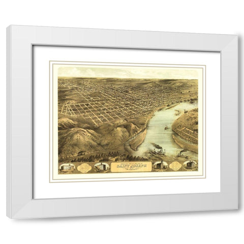 Saint Joseph Missouri - Ruger 1868 White Modern Wood Framed Art Print with Double Matting by Ruger