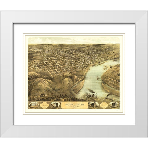 Saint Joseph Missouri - Ruger 1868 White Modern Wood Framed Art Print with Double Matting by Ruger