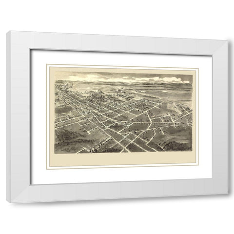 Hickory North Carolina - Downs 1907 White Modern Wood Framed Art Print with Double Matting by Downs